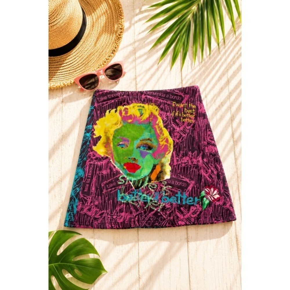 Desigual Art to Wear Mini Skirt Embroidered Butterfly Floral Marilyn‎ Monroe M